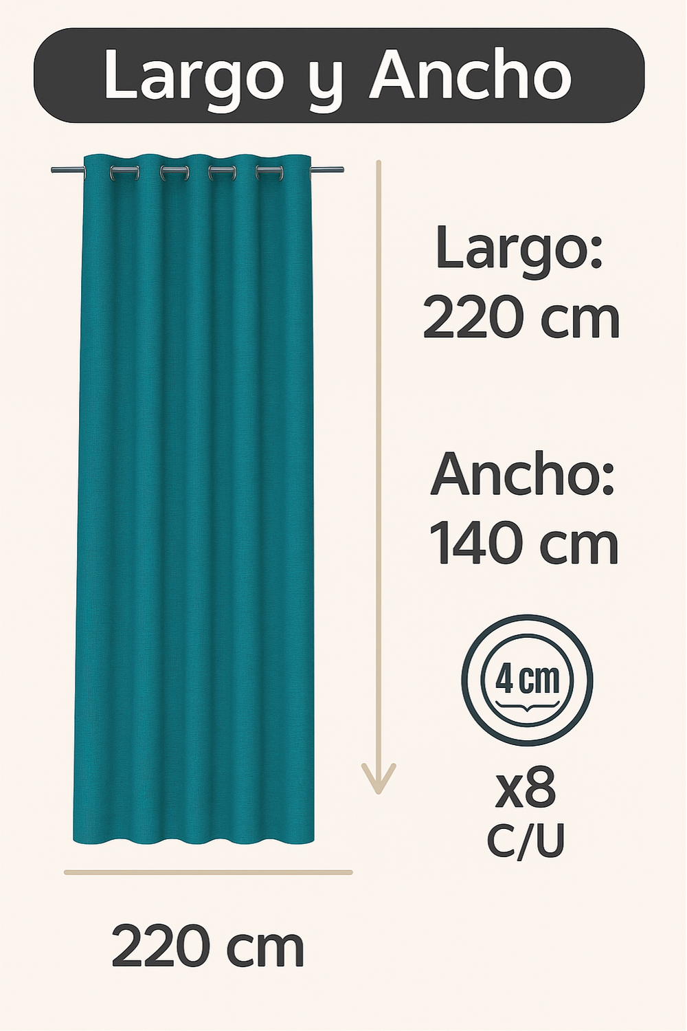 Cortina Blackout Lino 140x220cm Turquesa-2