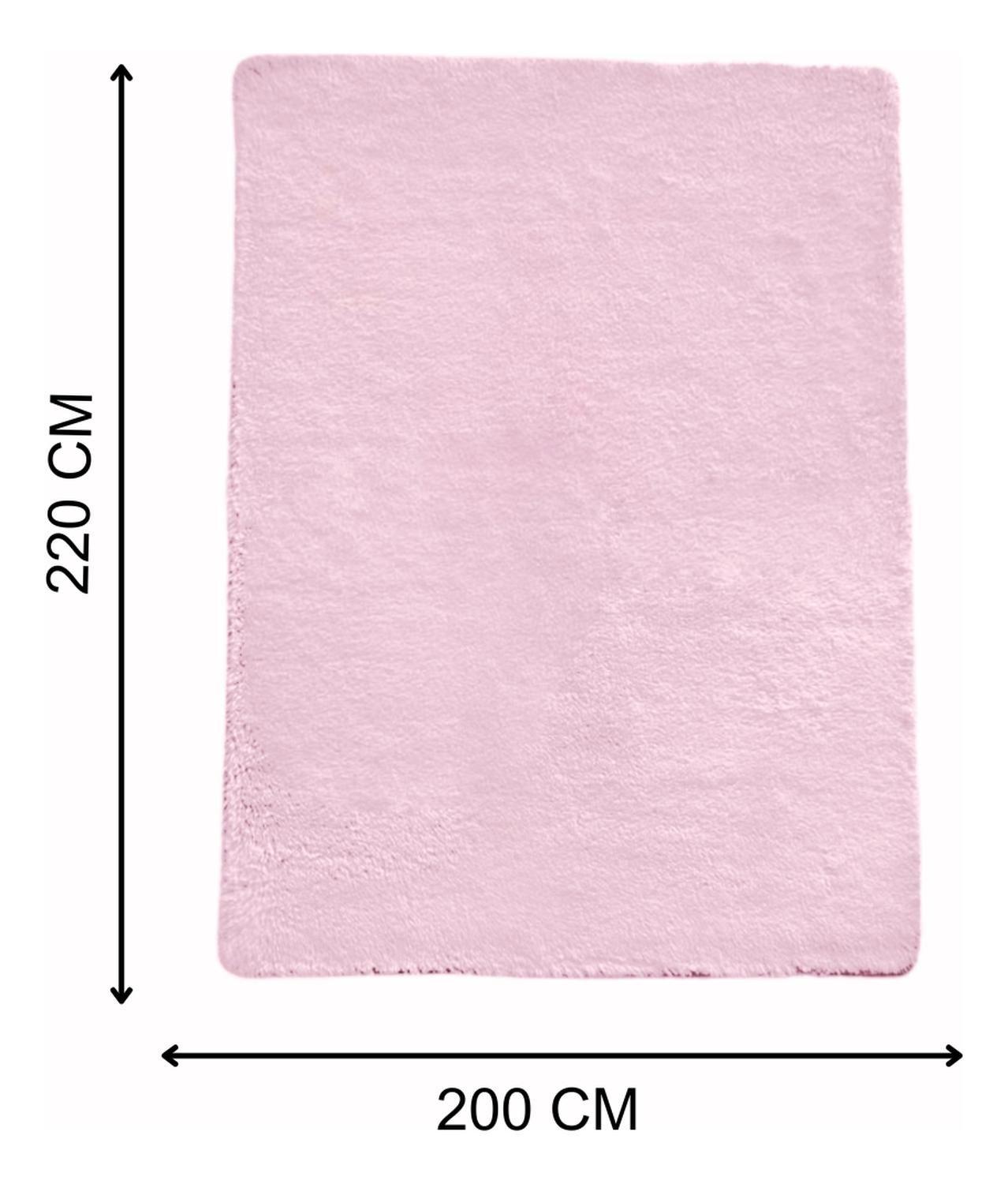 Alfombra Peluda Shaggy Rosa 200x220 Clems-2