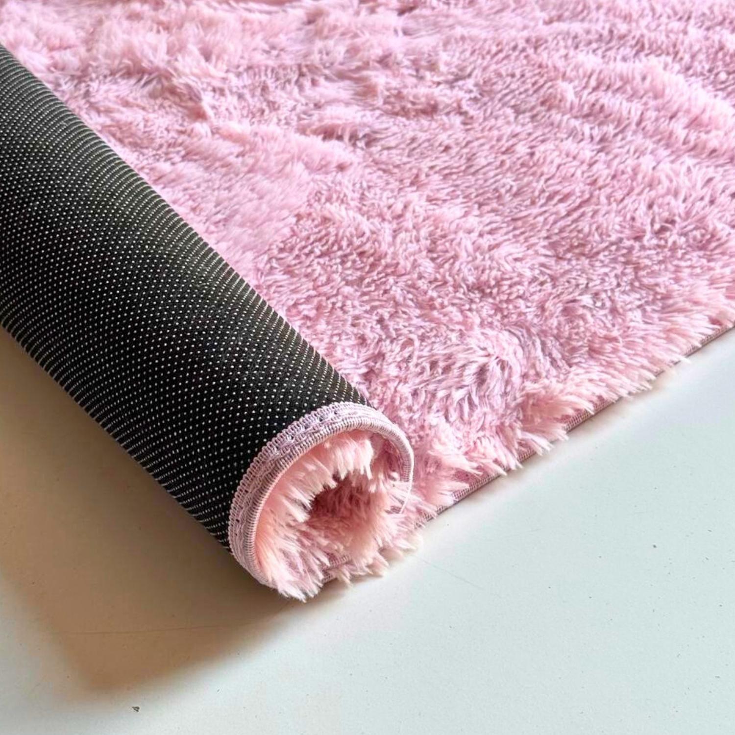 Alfombra Peluda Shaggy Rosa 200x220 Clems-3