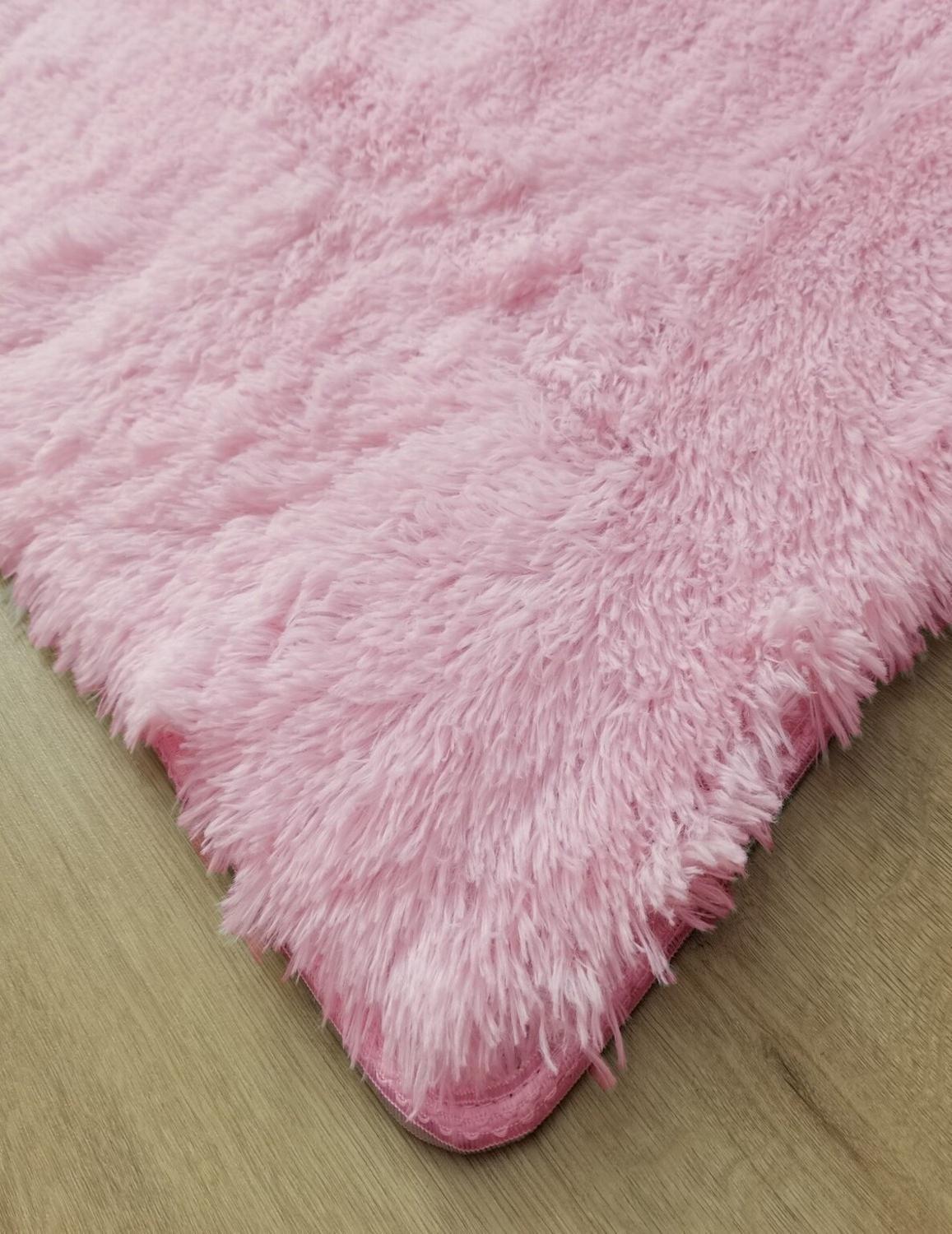 Alfombra Peluda Shaggy Rosa 200x220 Clems-5