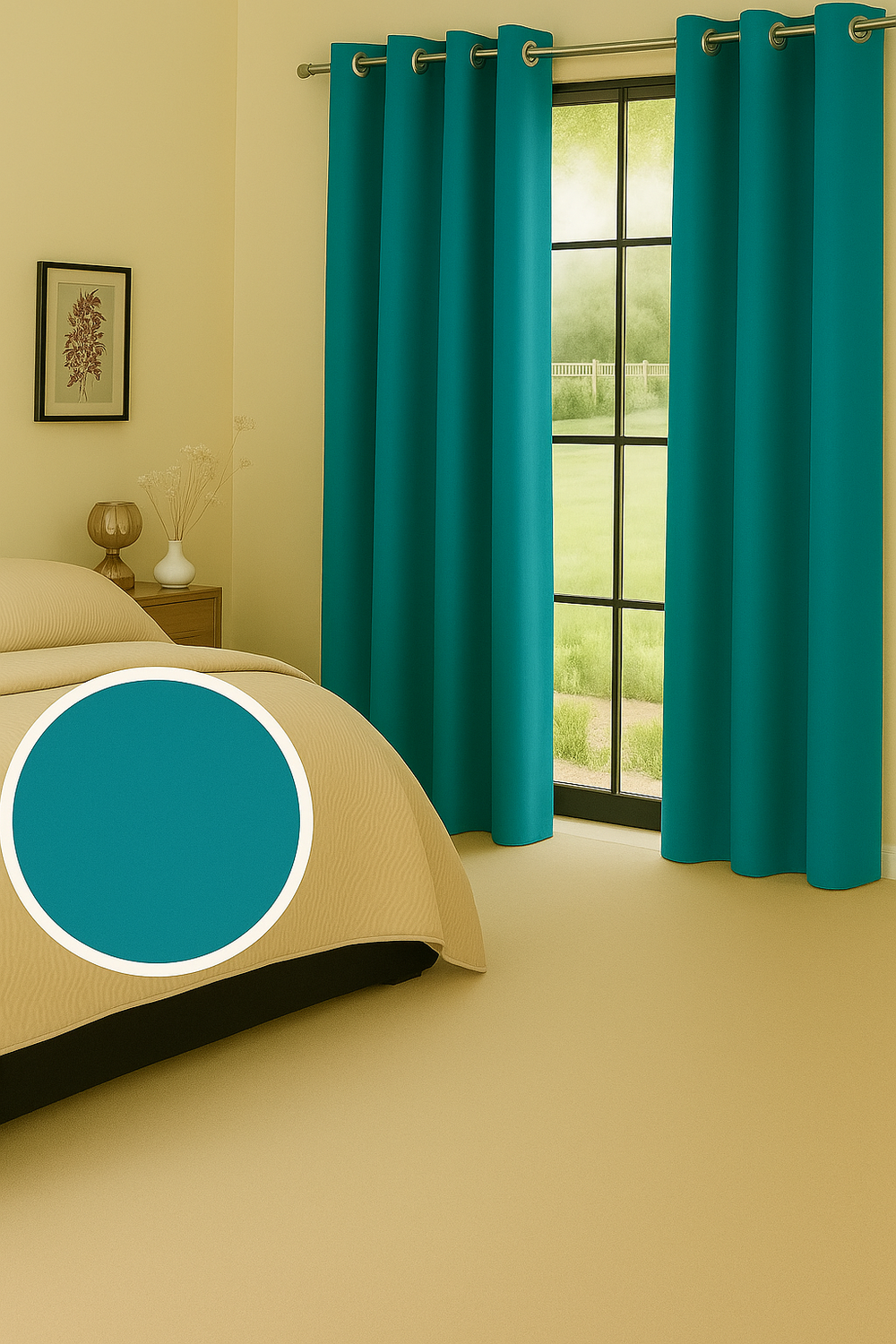 Cortina Tradicional 100% Blackout Turquesa-3