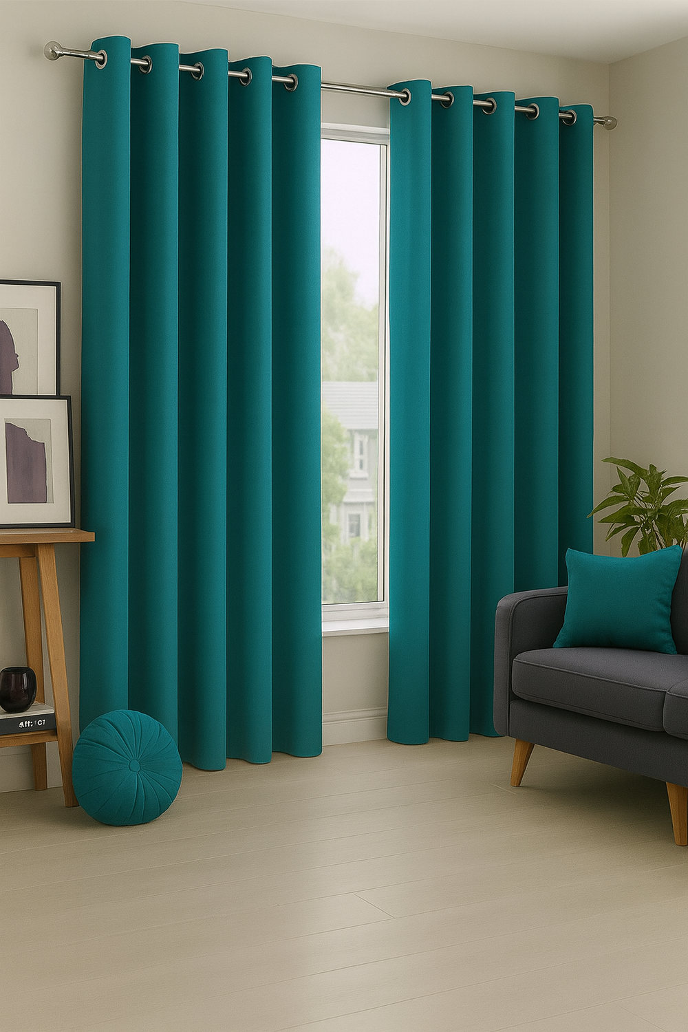 Cortina Tradicional 100% Blackout Turquesa-4