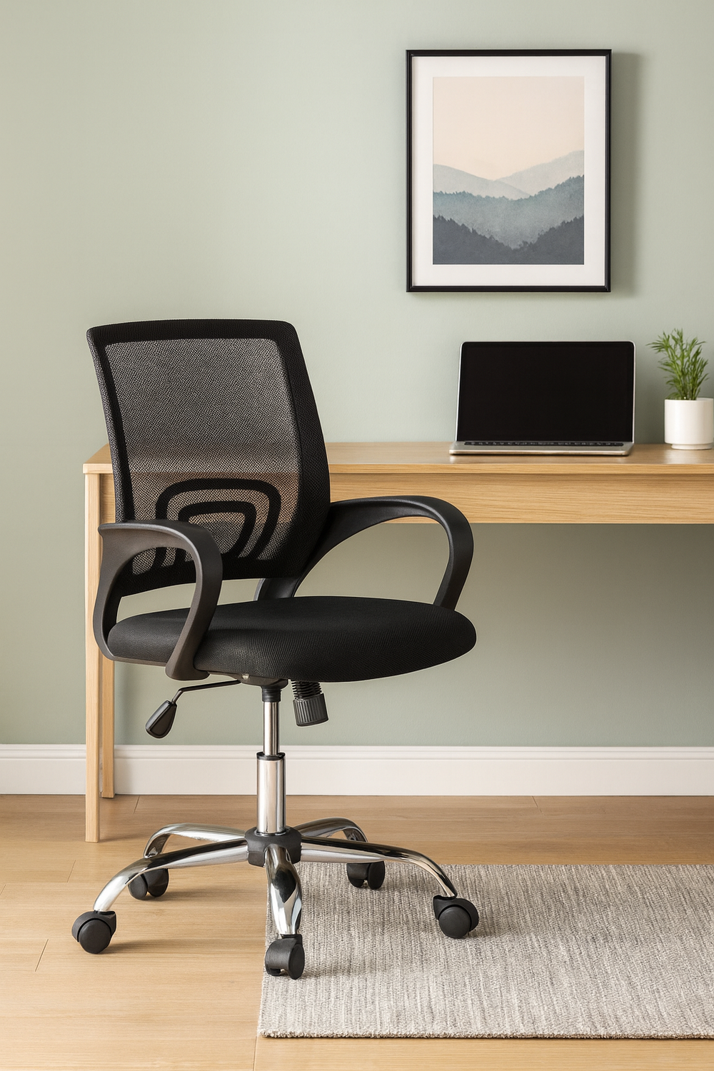 Silla De Oficina para Escritorio Negra-3