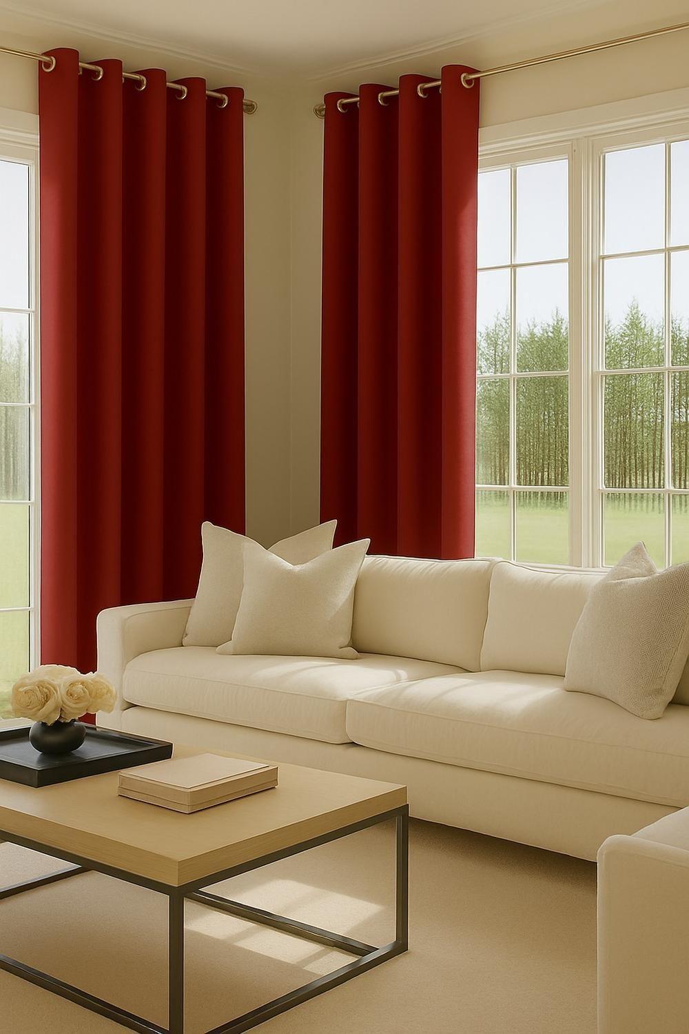 Cortina Tradicional 100% Blackout Rojo-2