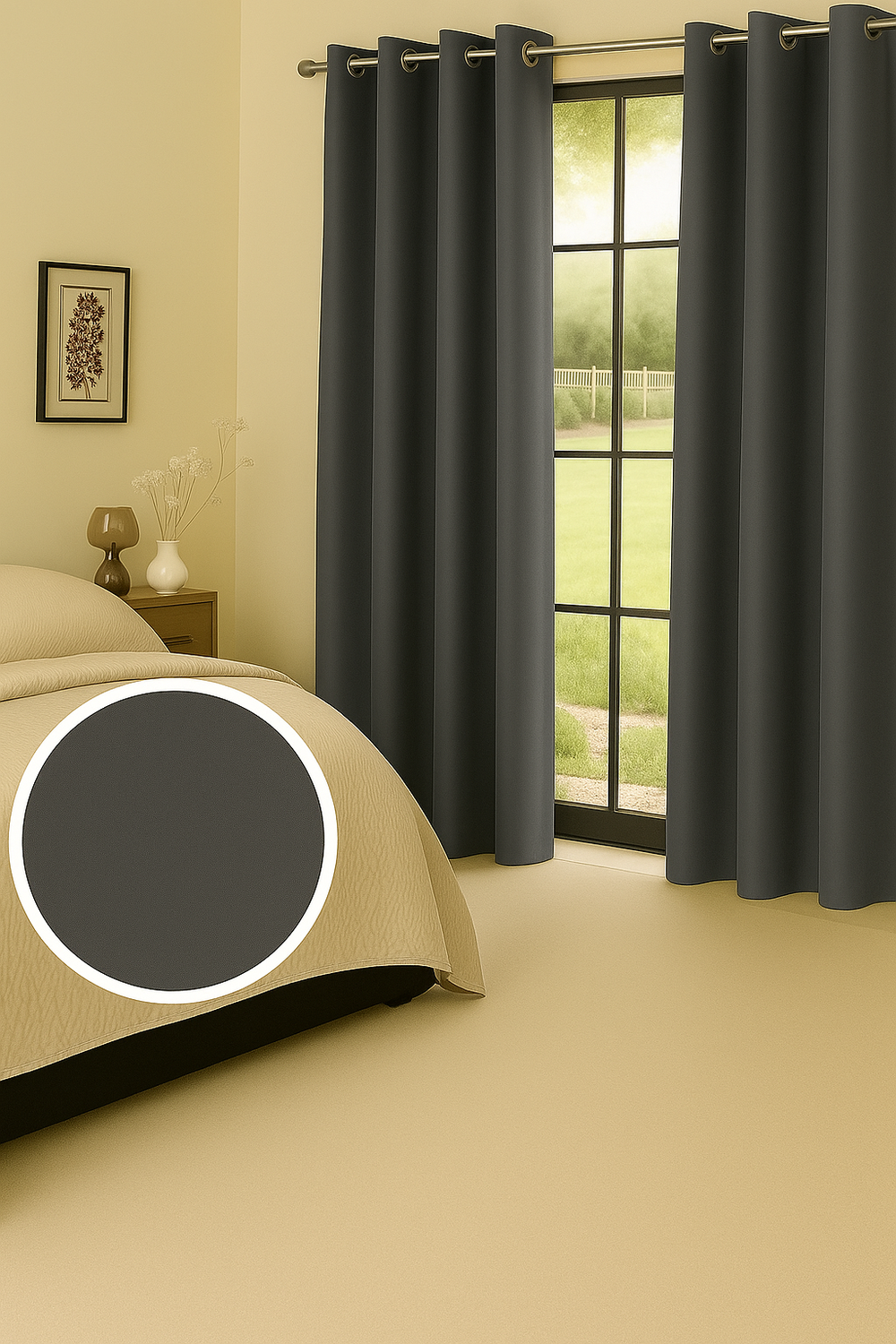 Cortina Tradicional 100% Blackout Gris Oscuro-3