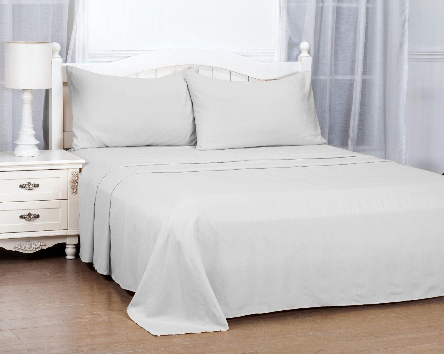 Set De Sábanas 2 Plazas Gris Claro-0