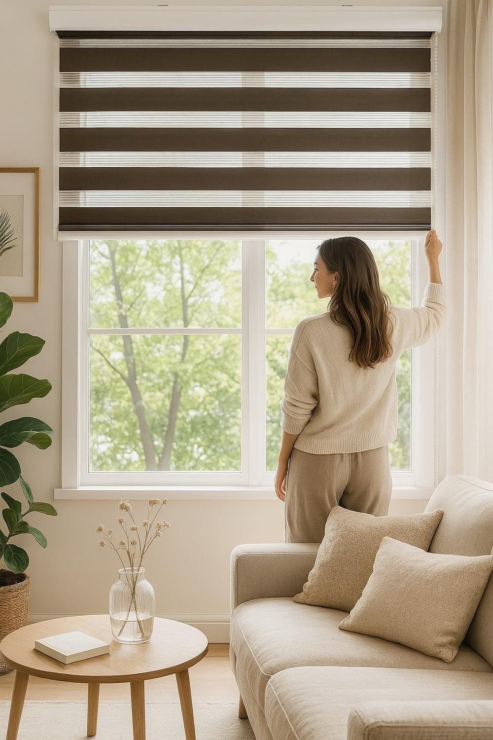 Cortina Roller Duo 105x220 Cafe-3