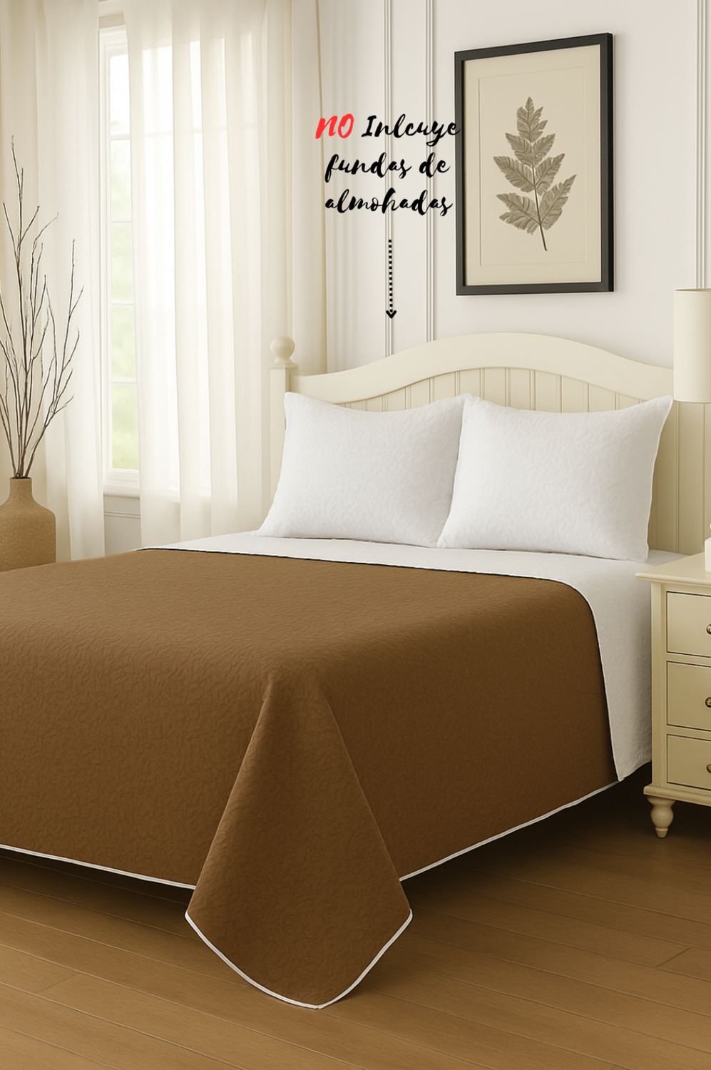 Cubrecama Quilt Reversible King 280x260cm Café-2