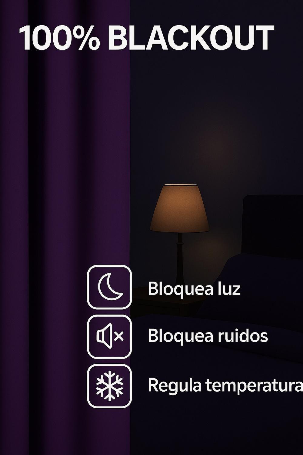 Cortina Tradicional 100% Blackout Morado-5