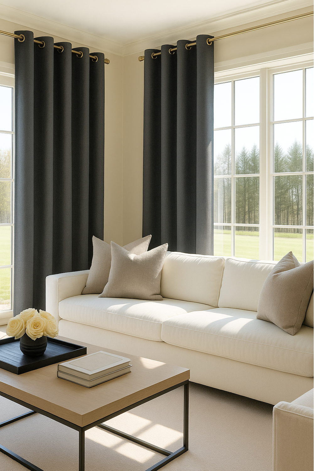 Cortina Blackout Lino 140x220cm Gris Oscuro-4