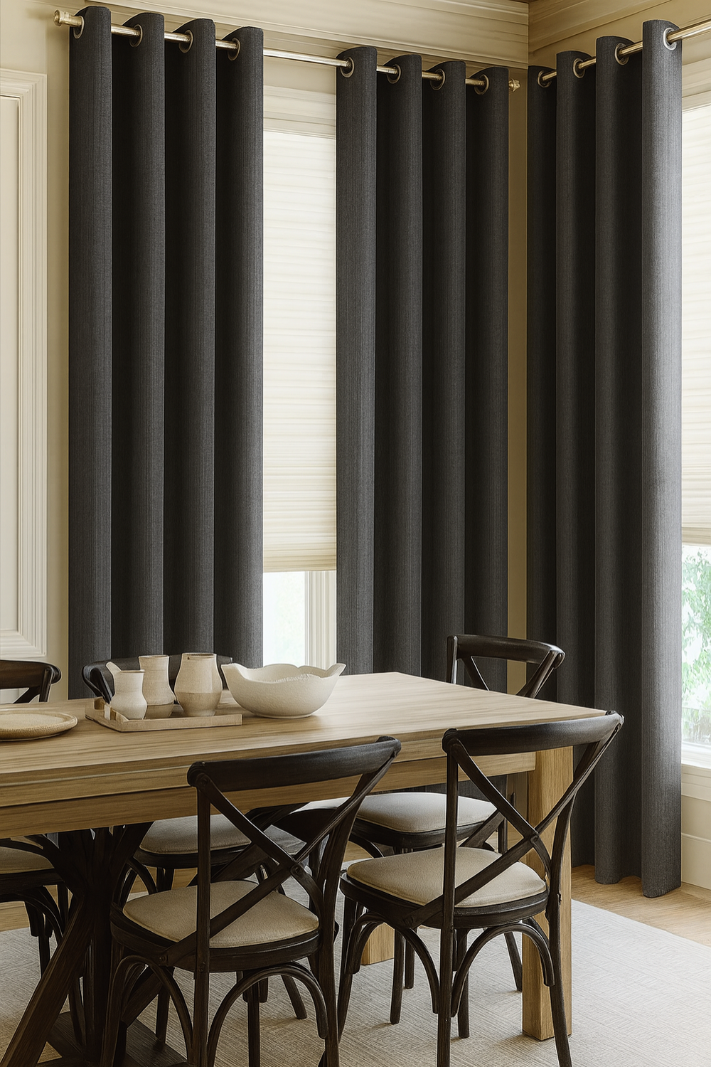 Cortina Blackout Lino 140x220cm Gris Oscuro-5