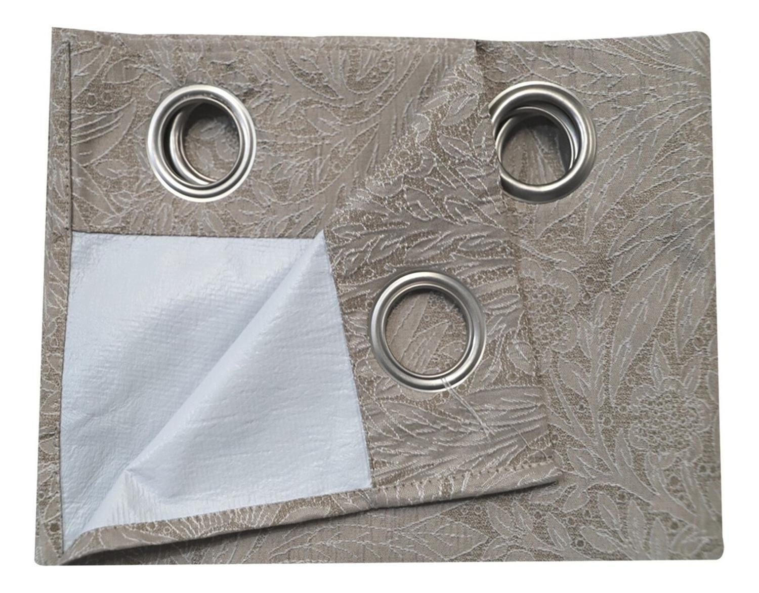 Pack 2 Cortina Blackout Flores Café Claro 135x225-2