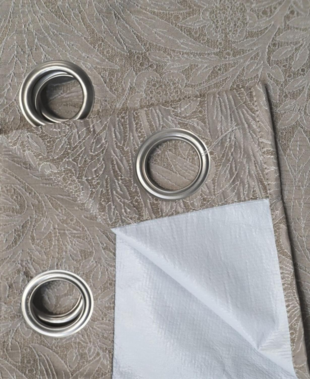 Pack 2 Cortina Blackout Flores Café Claro 135x225-3