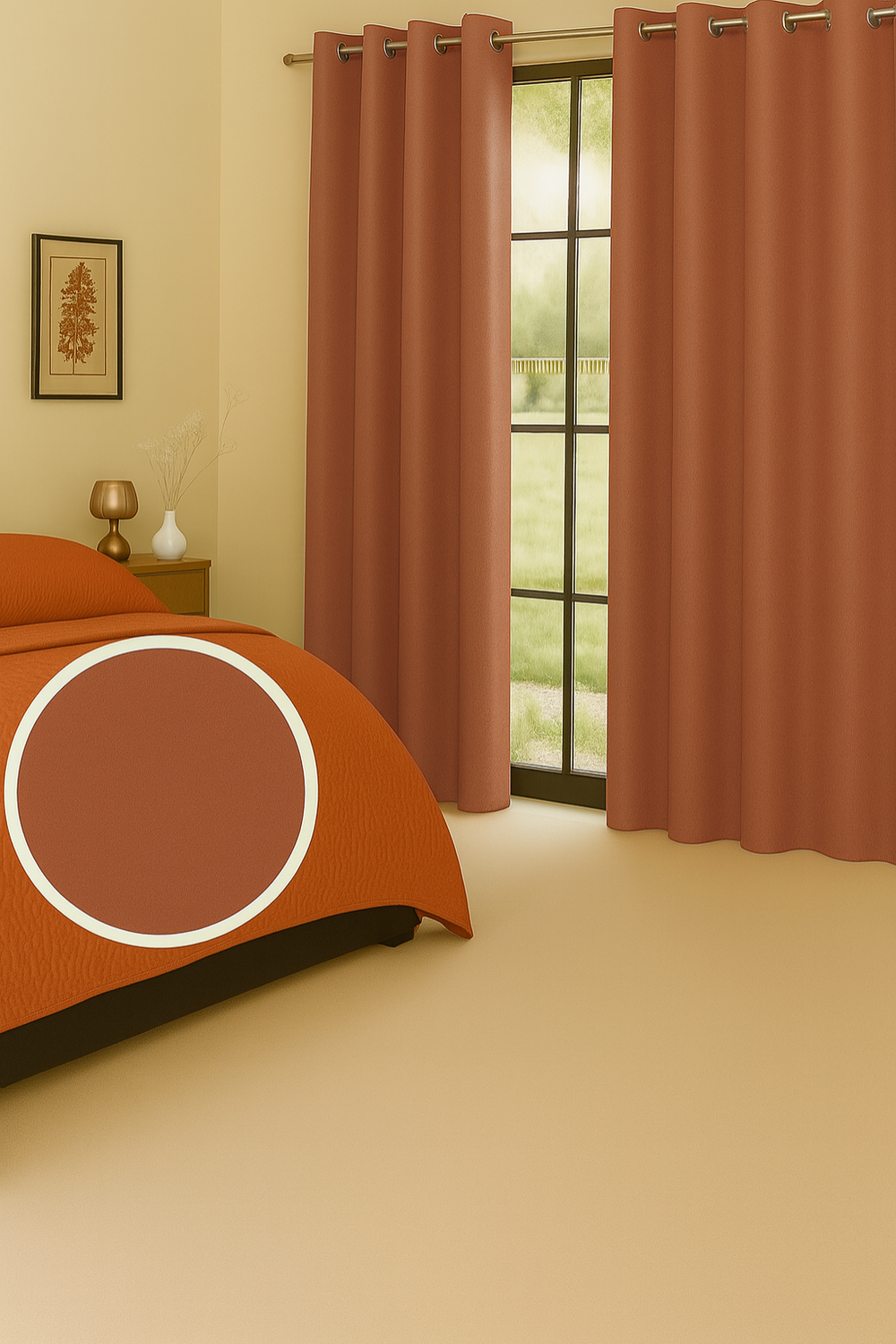 Cortina Tradicional 100% Blackout Naranjo-3