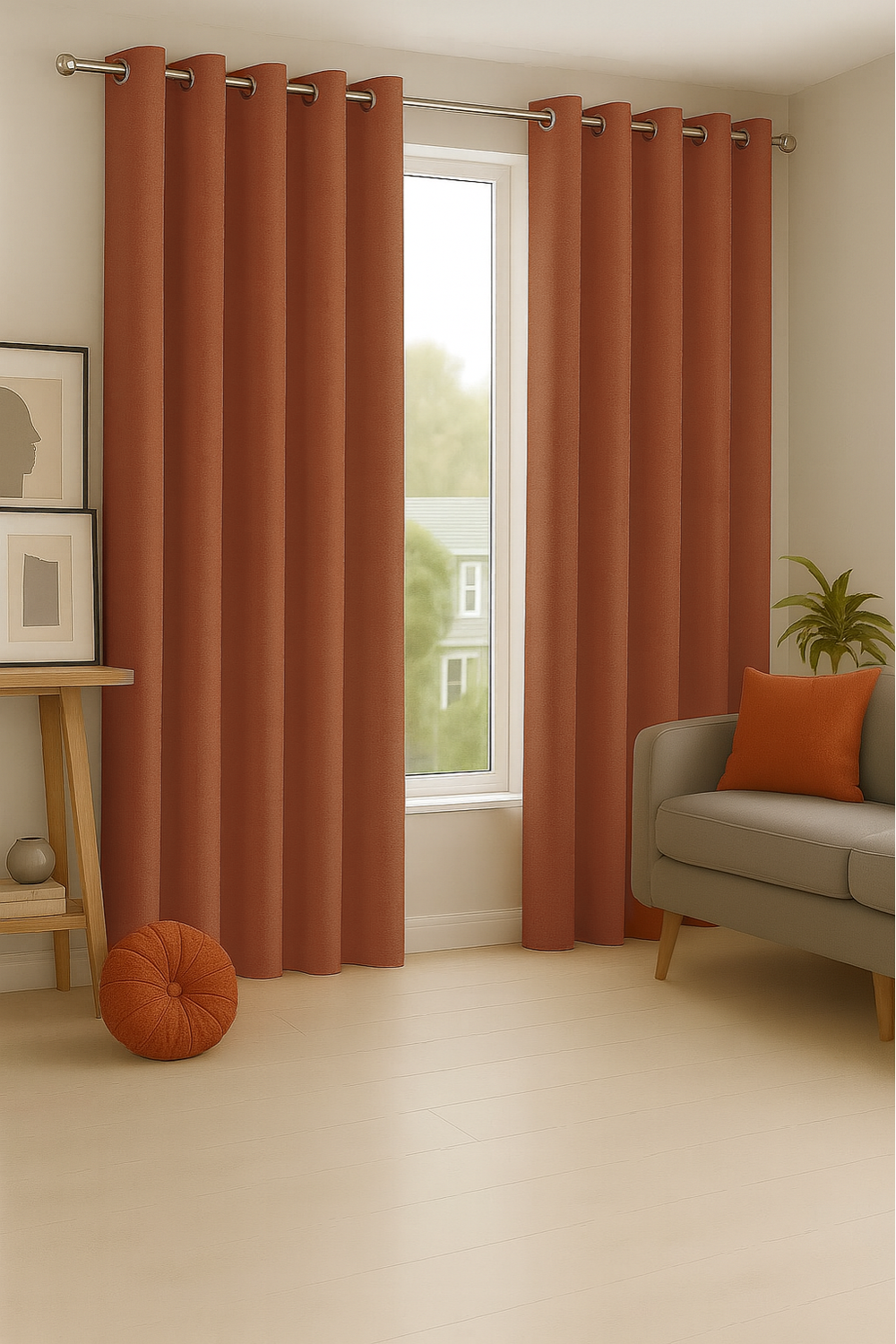 Cortina Tradicional 100% Blackout Naranjo-4