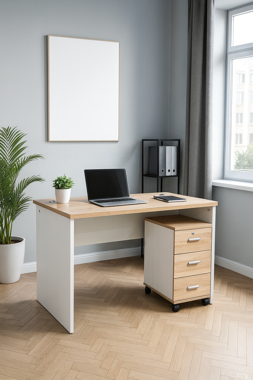 Escritorio de Oficina Mesa de Trabajo Con Cajonera-1