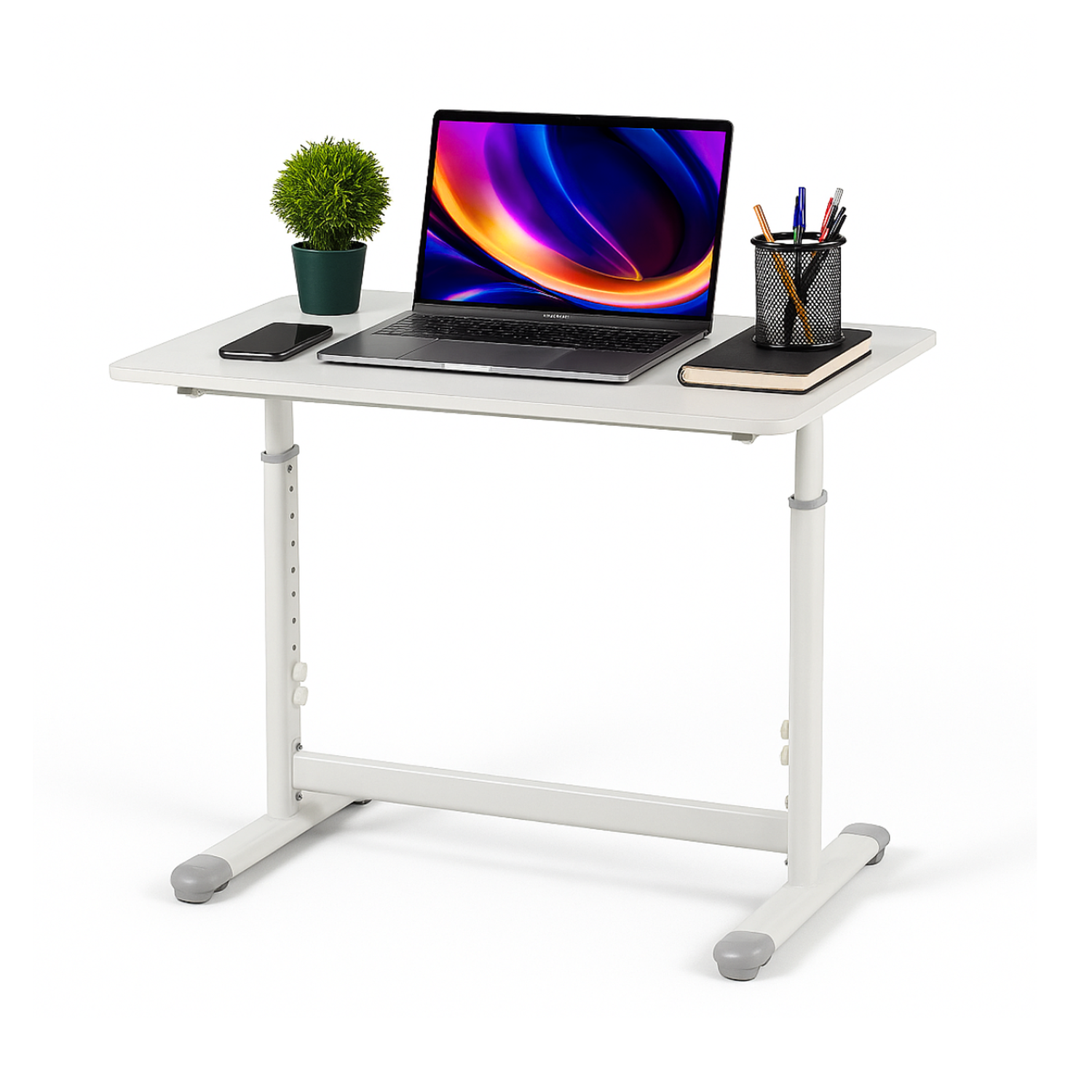 Escritorio Funcional Altura Ajustable 120x60x63-86cm Blanco-4