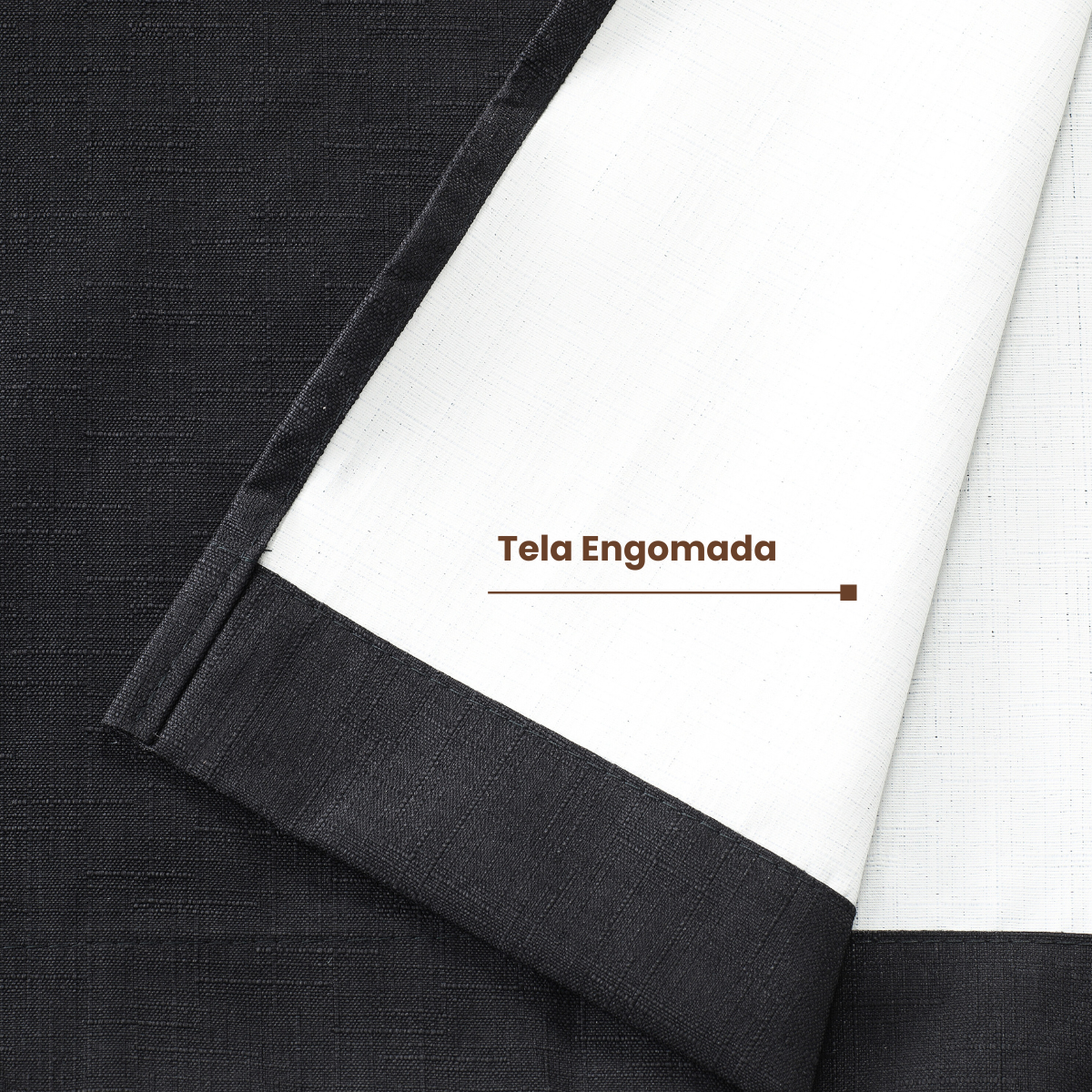 Pack 2 Cortina Jacquard Tradicional 140x225cm Negro-3