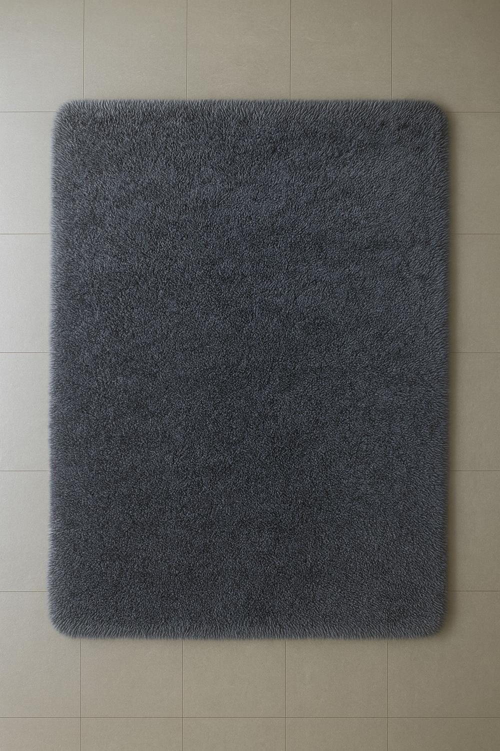Alfombra Peluda Shaggy Gris 200x220-4