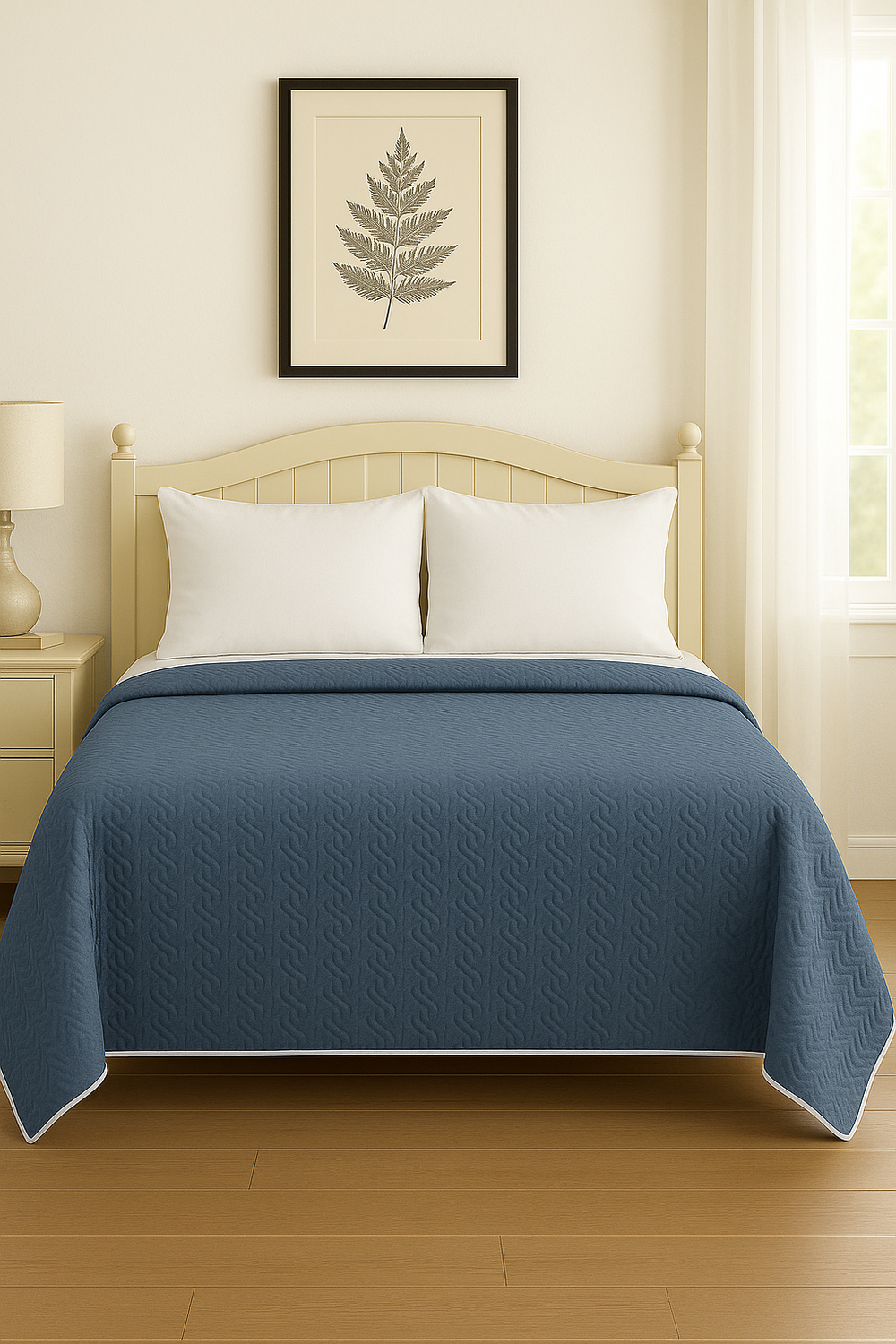 Cubrecama Quilt Reversible King 280x260cm Azul-1