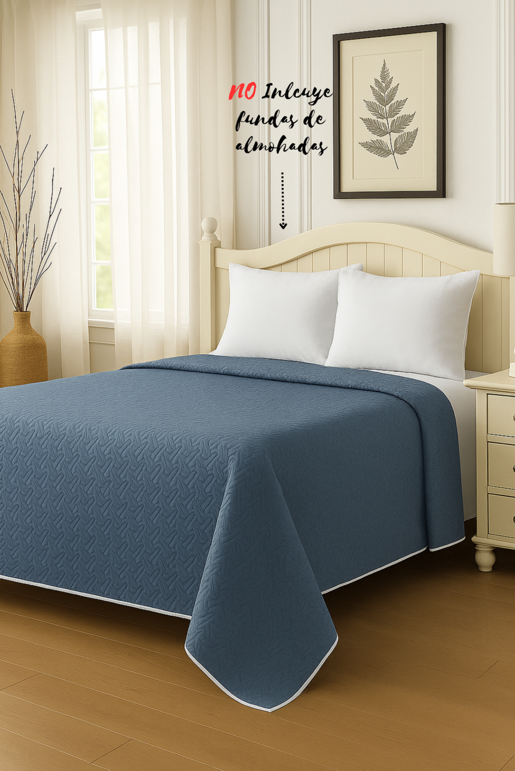Cubrecama Quilt Reversible King 280x260cm Azul-2