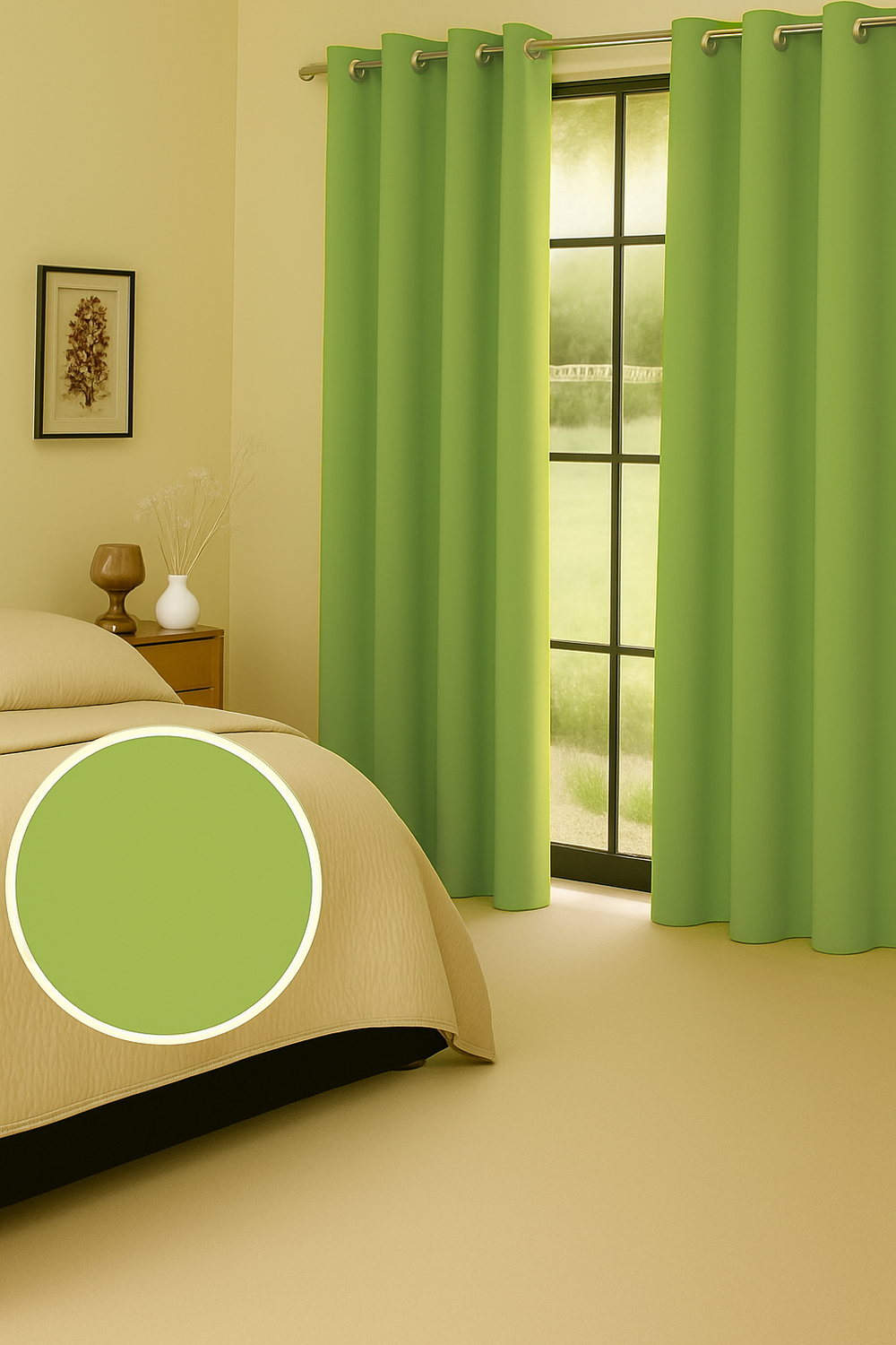 Cortina Tradicional 100% Blackout Verde-2