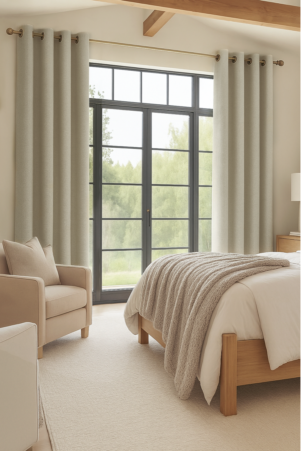 Cortina Blackout Lino 140x220cm Beige-4