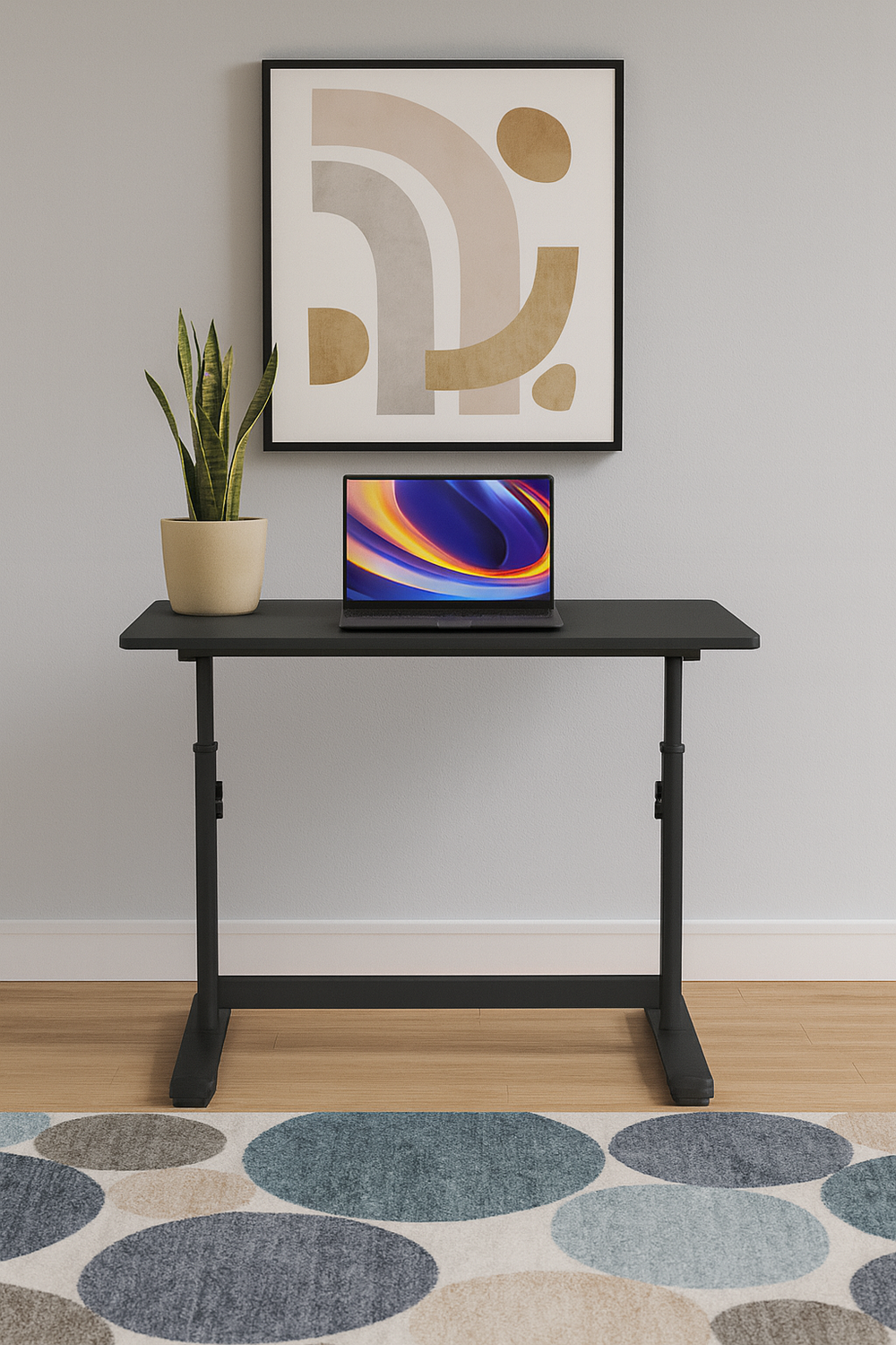 Escritorio Funcional Altura Ajustable 80x60x63-86cm Negro-1