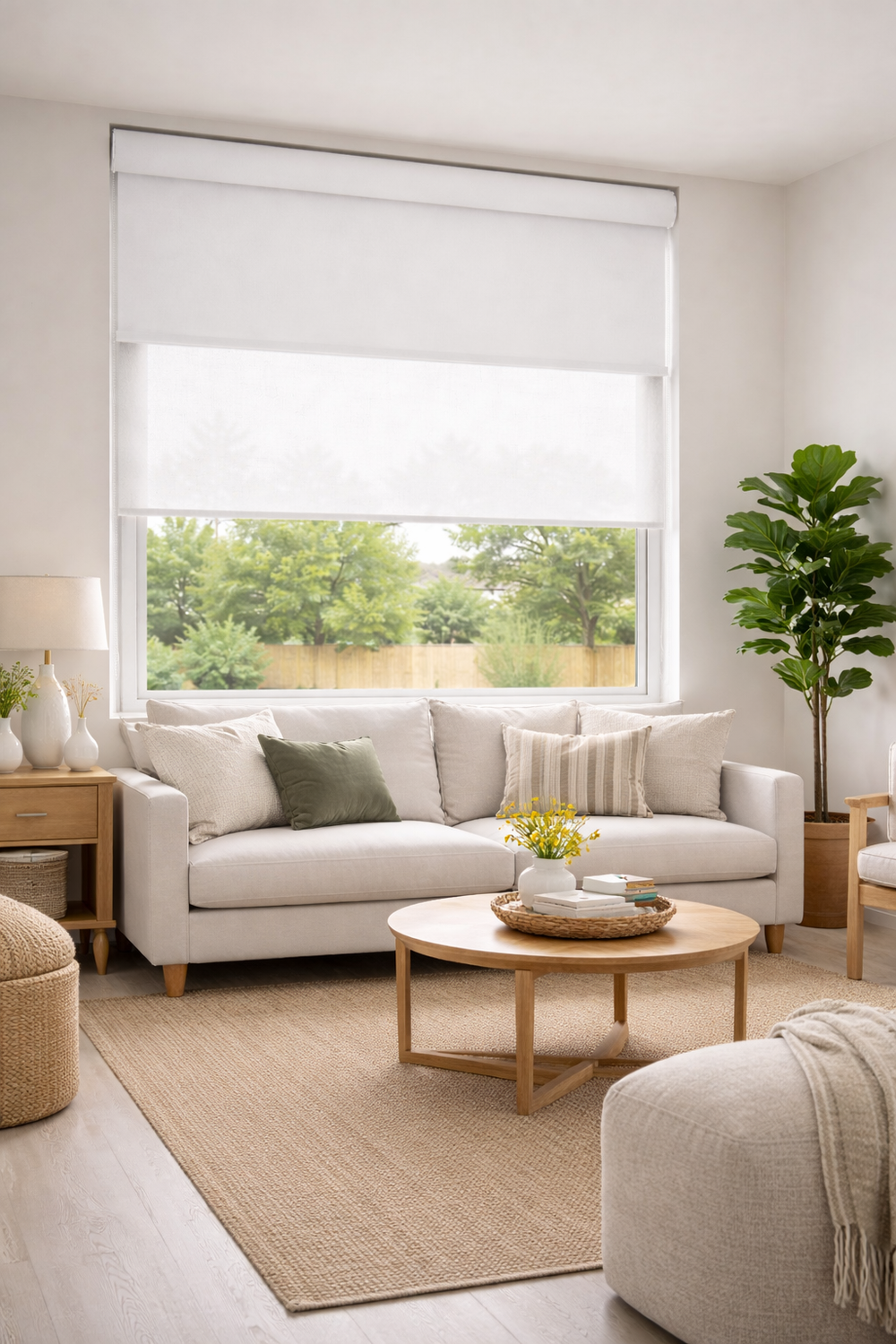Cortina Roller Doble Blackout / Sunscreen Blanco 165X160-0