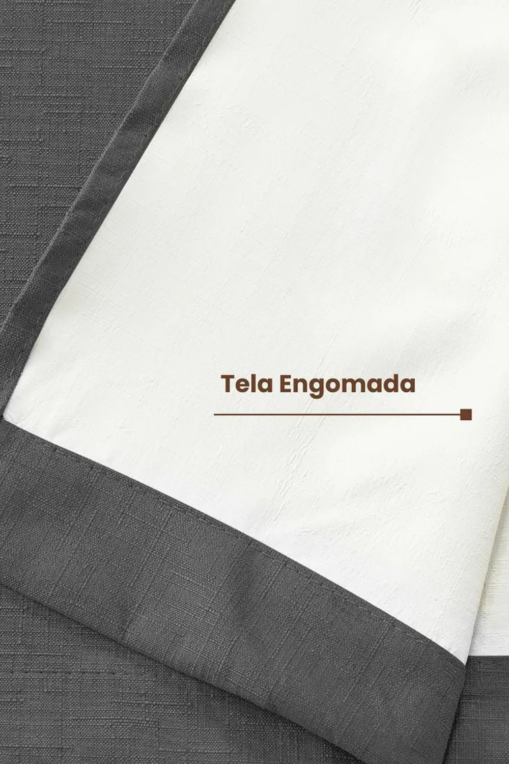 Pack 2 Cortina Blackout Lino 140x220cm Gris Oscuro-3