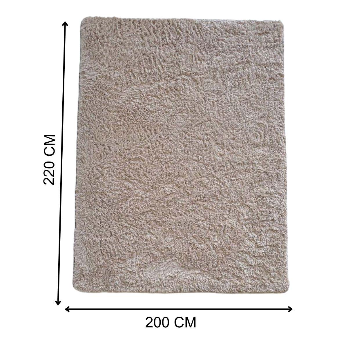 Alfombra Peluda Shaggy Beige 200x220 Clems-2