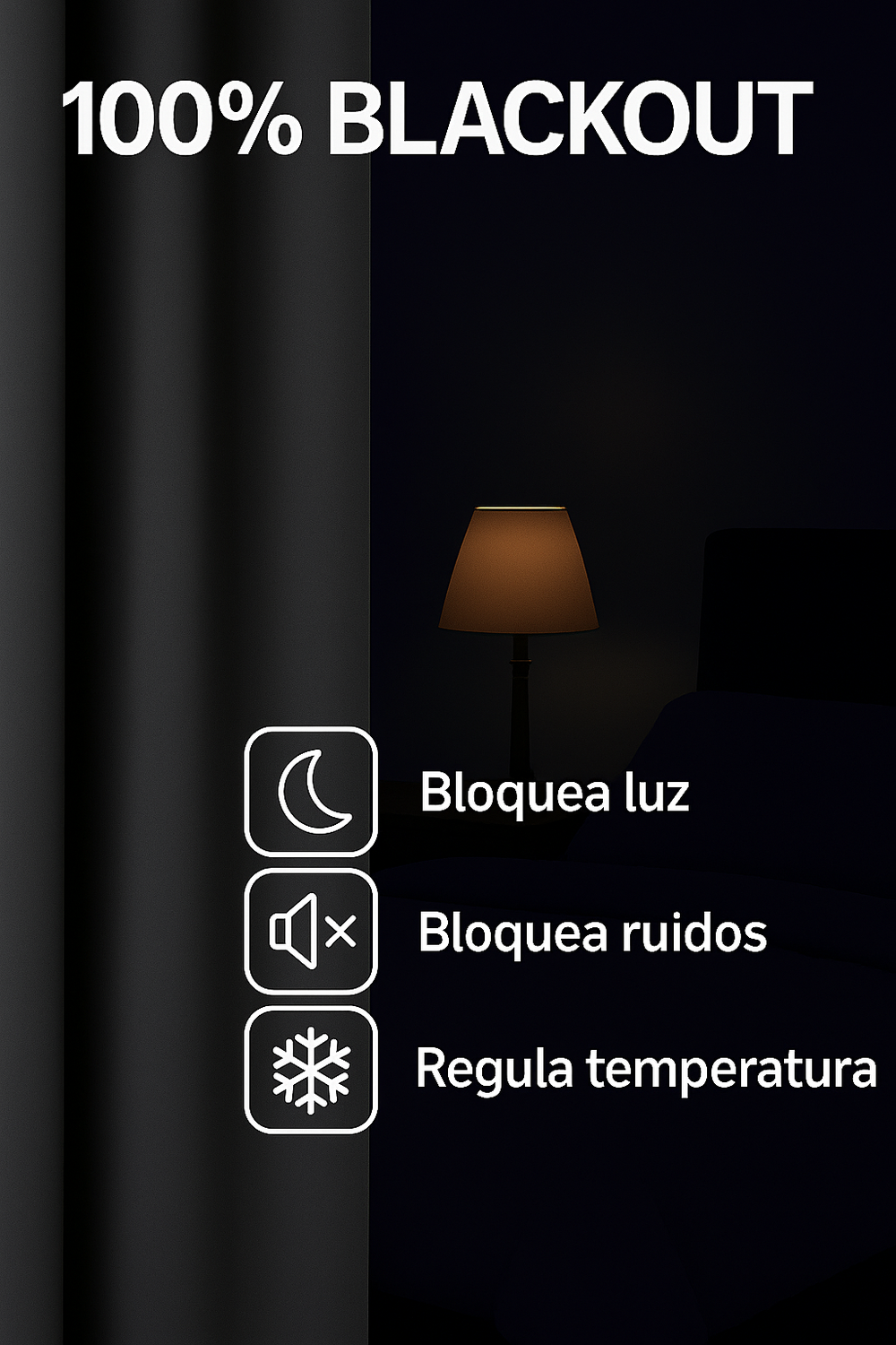 Pack 2 Cortina de Tela Delgada 100% Blackout Gris-5