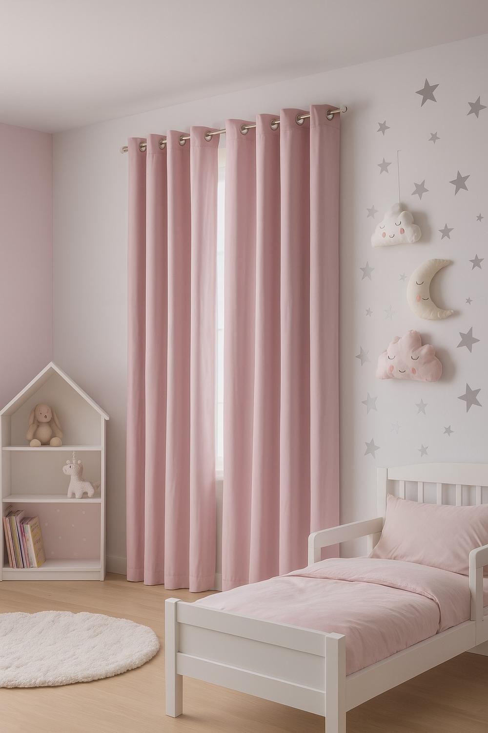 Cortina Tradicional 100% Blackout Rosa-1