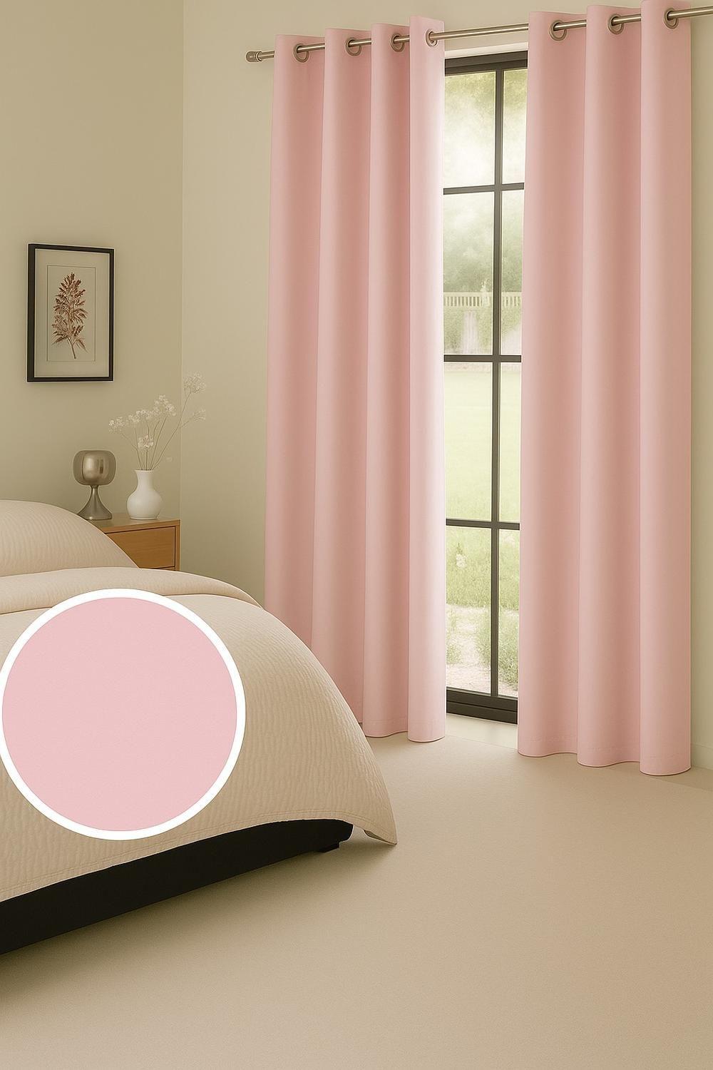 Cortina Tradicional 100% Blackout Rosa-2