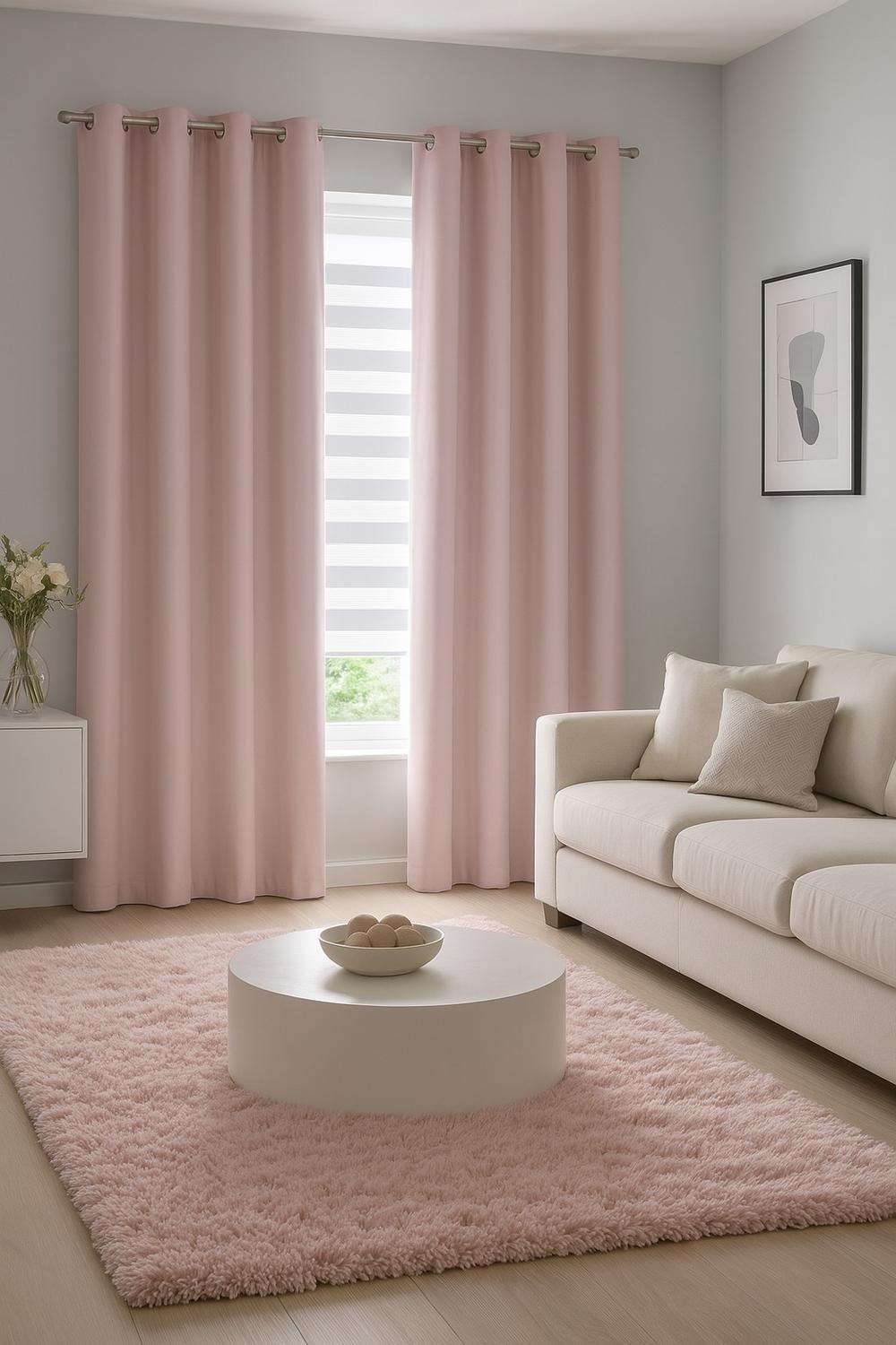 Cortina Tradicional 100% Blackout Rosa-3