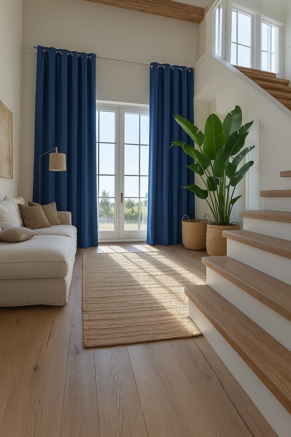 Pack 2 Cortina Tradicional 100% Blackout Azul-4