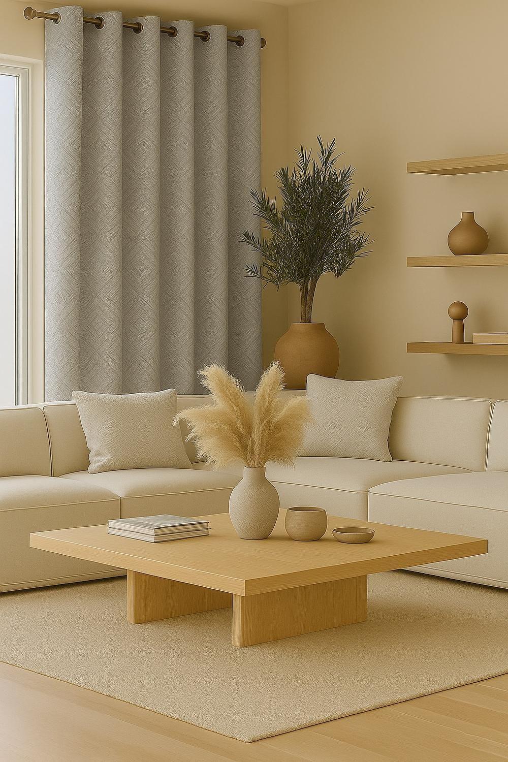Cortina Tradicional 100% Blackout Geometrica Gris-0