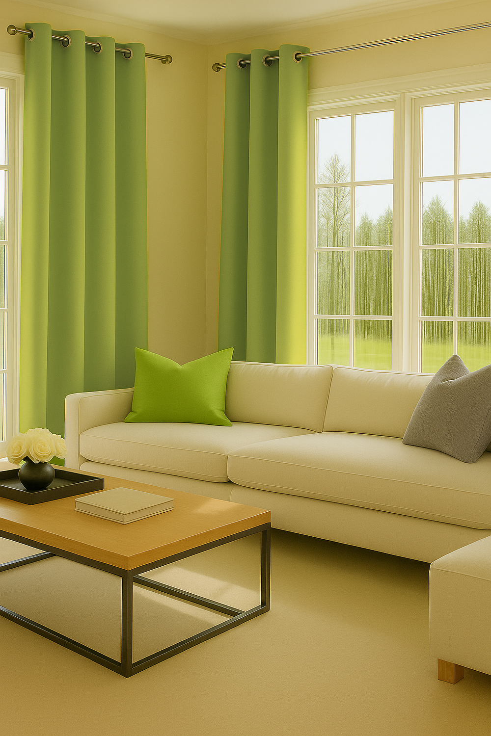 Pack 2 Cortina Tradicional 100% Blackout Verde-3