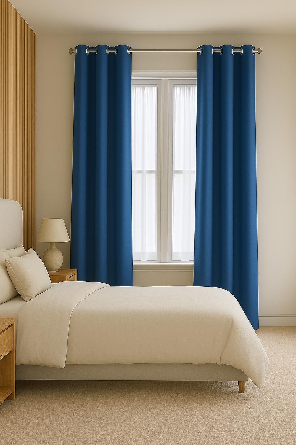 Cortina Tradicional 100% Blackout Azul-2