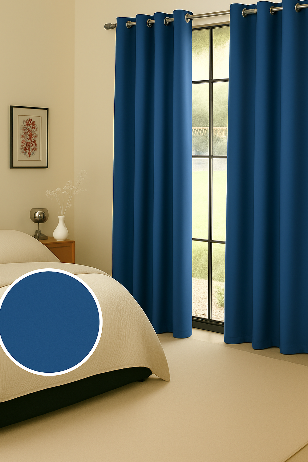 Cortina Tradicional 100% Blackout Azul-3