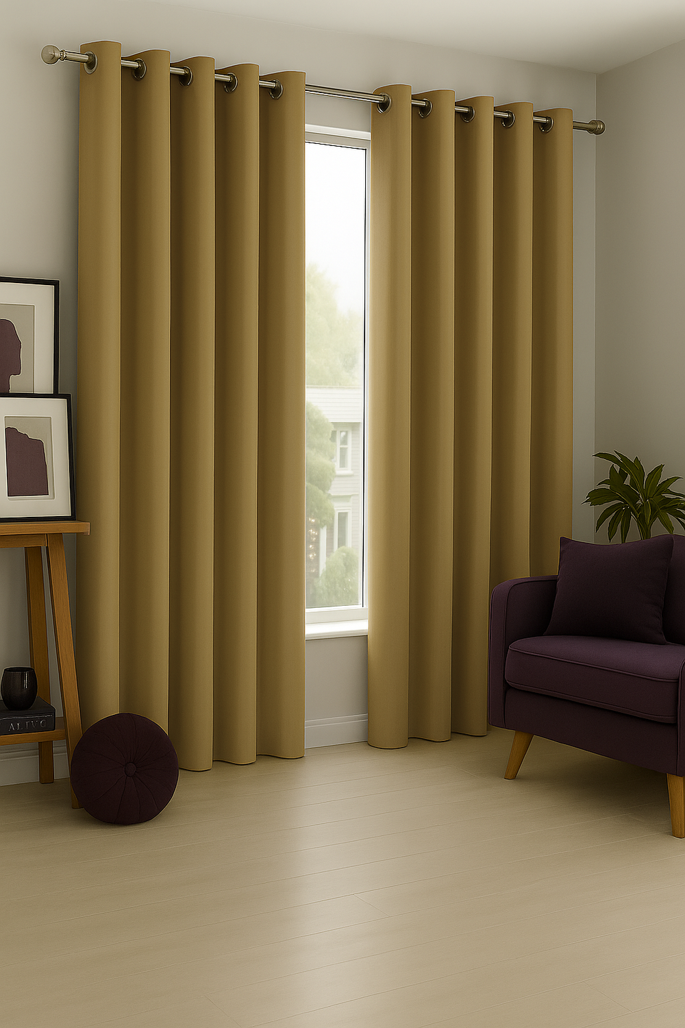 Cortina Tradicional 100% Blackout Dorado-4