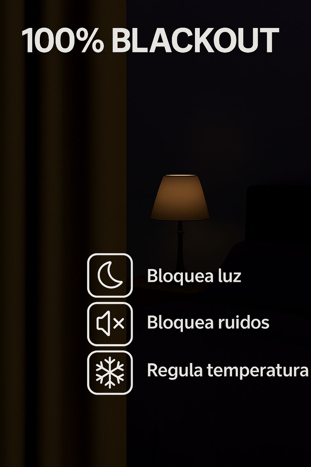 Pack 2 Cortina Tradicional 100% Blackout Cafe Oscuro-5