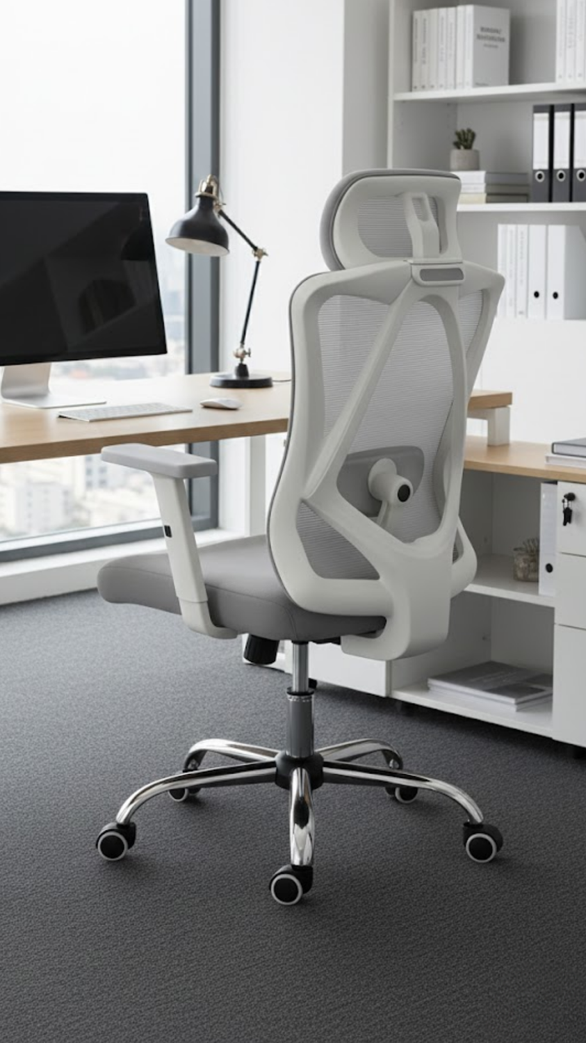 Silla de Oficina Gamer para Escritorio Gris-0