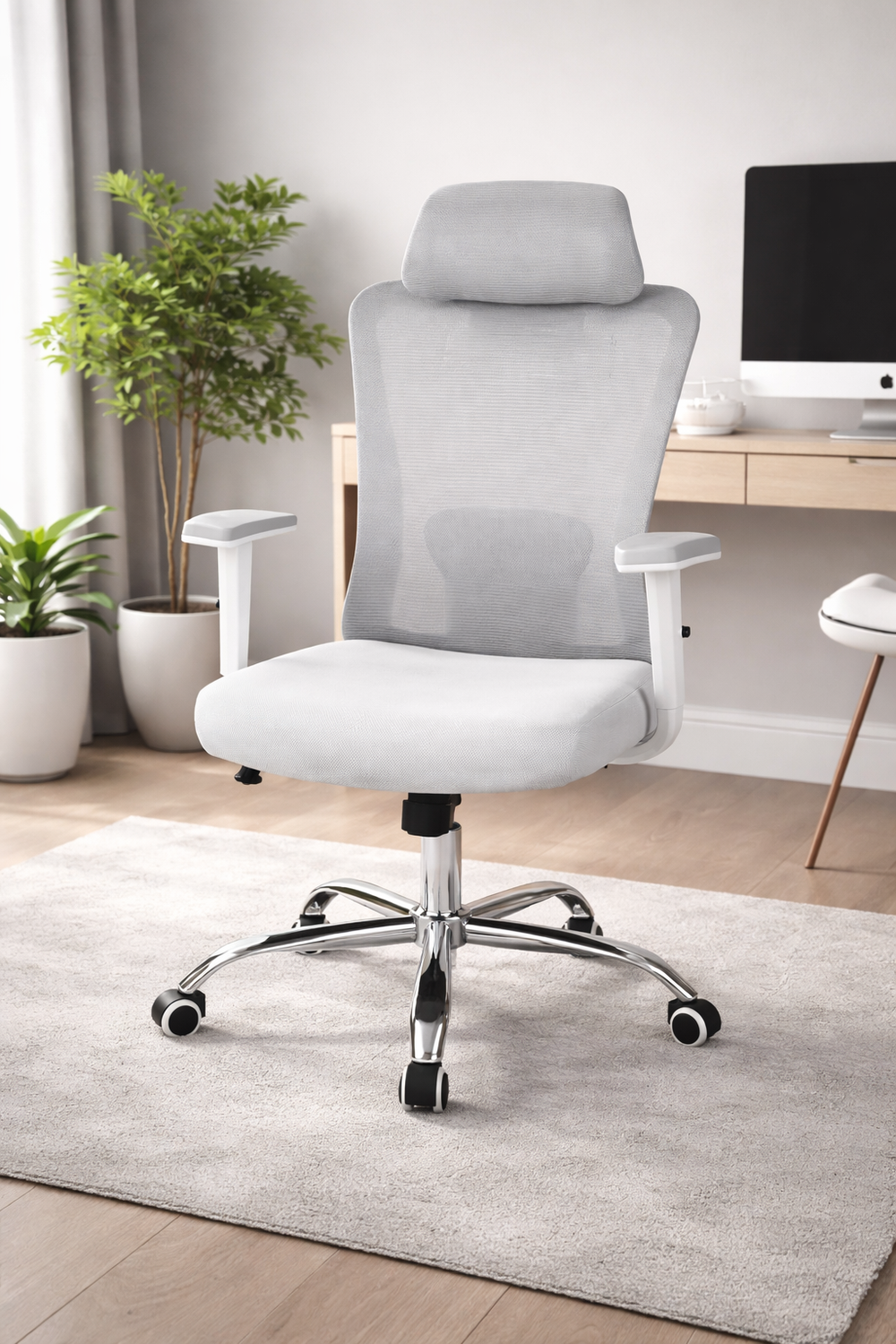 Silla de Oficina Gamer para Escritorio Gris-1
