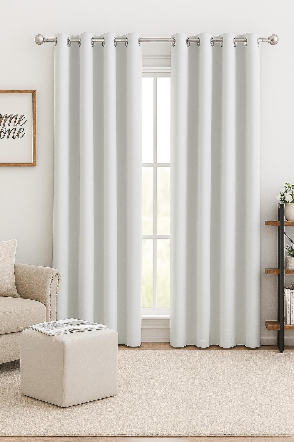 Pack 2 Cortina Tradicional 100% Blackout Blanco-2