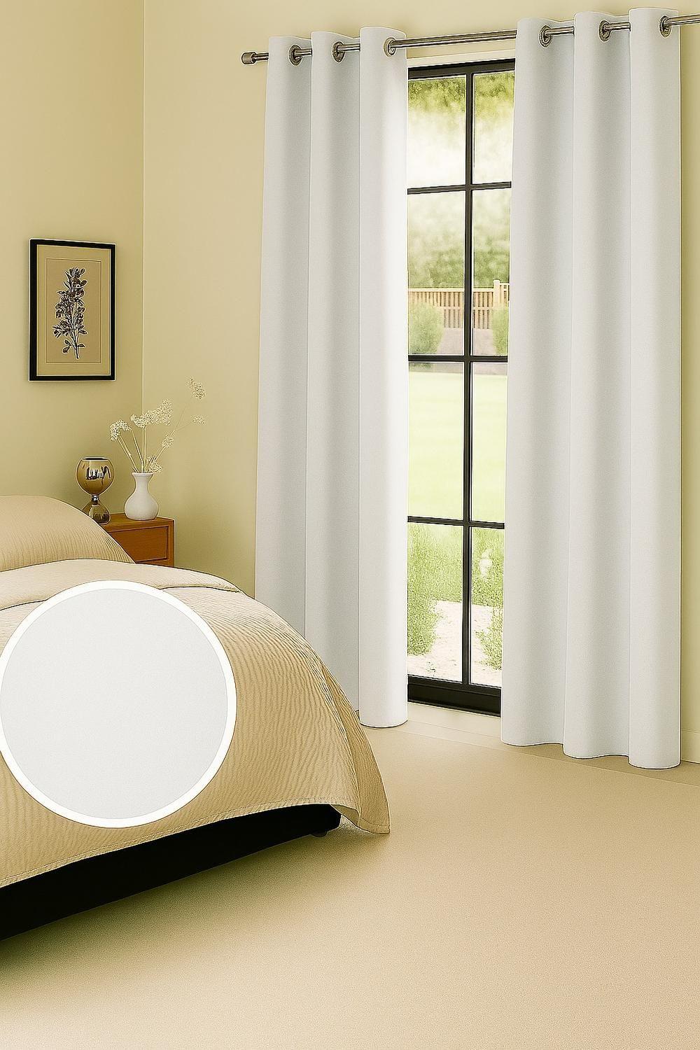 Pack 2 Cortina Tradicional 100% Blackout Blanco-3