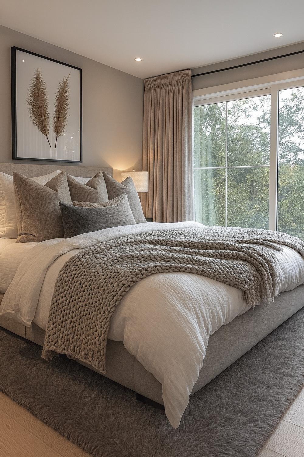 Alfombra Bajada De Cama Timmy Peluda Color Gris 55x145-5