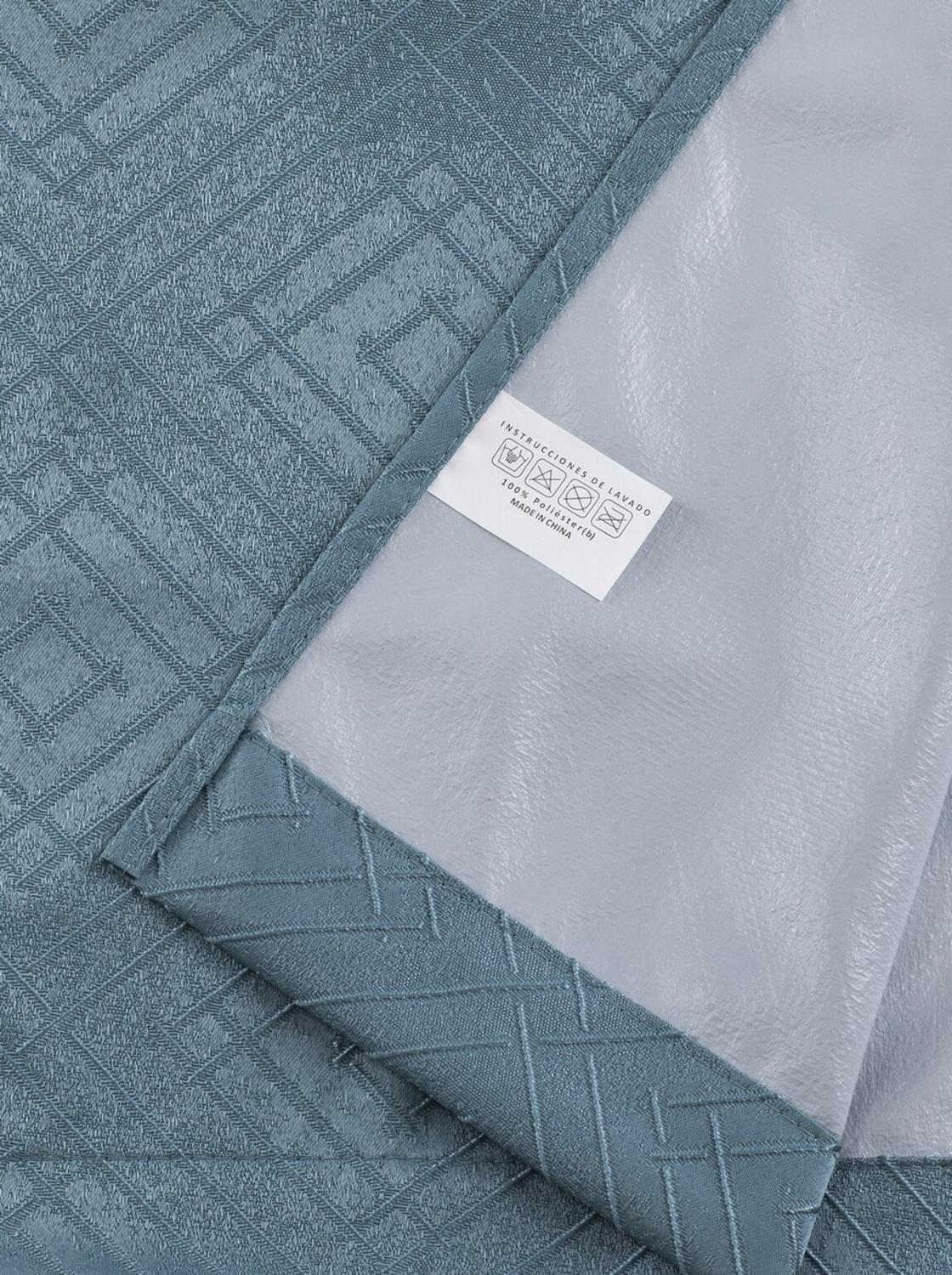 Pack 2 Cortina Tradicional 100% Blackout Geometrica Turquesa-5