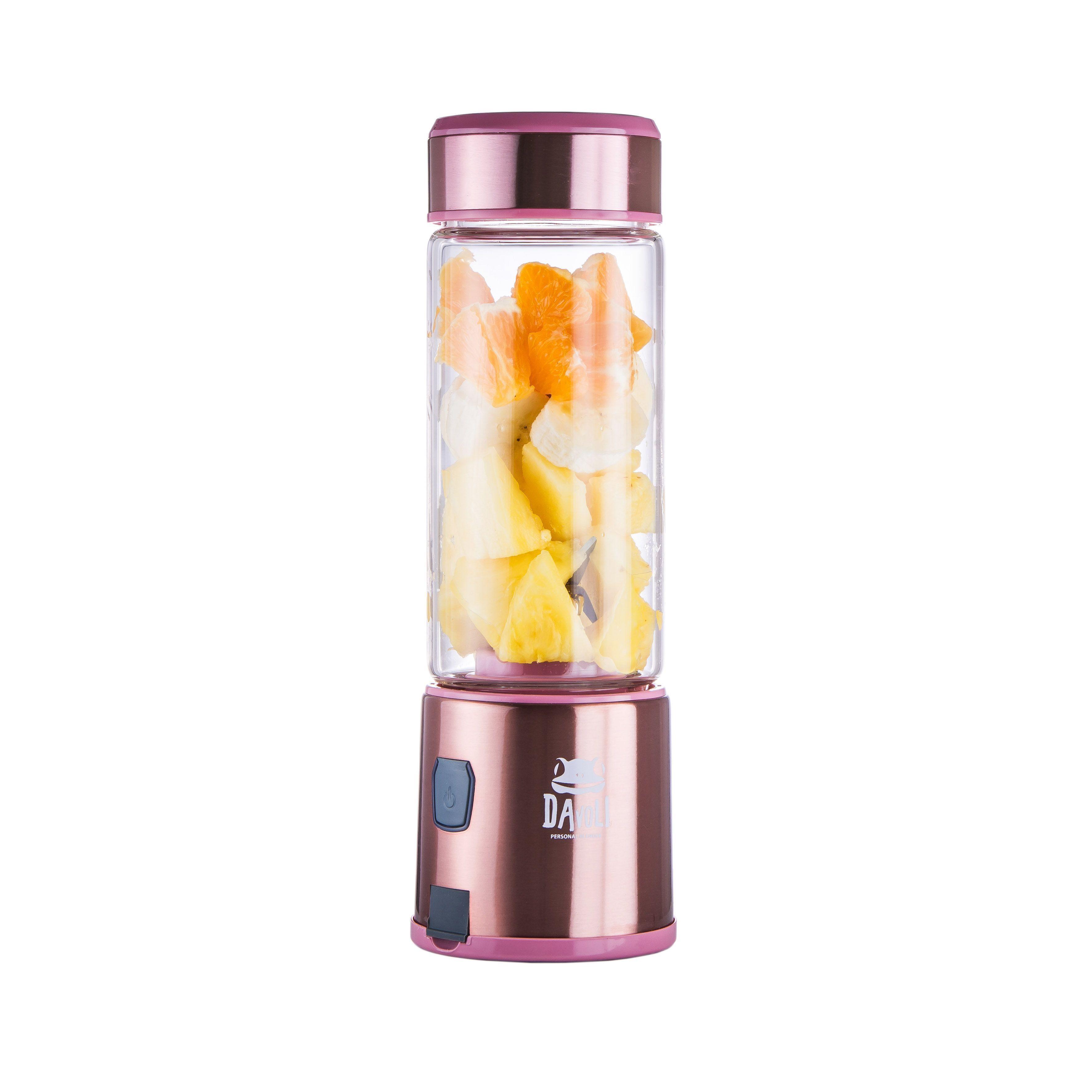 Licuadora Personal Portátil Davoli S-Pow Vaso de Vidrio Rosada-2
