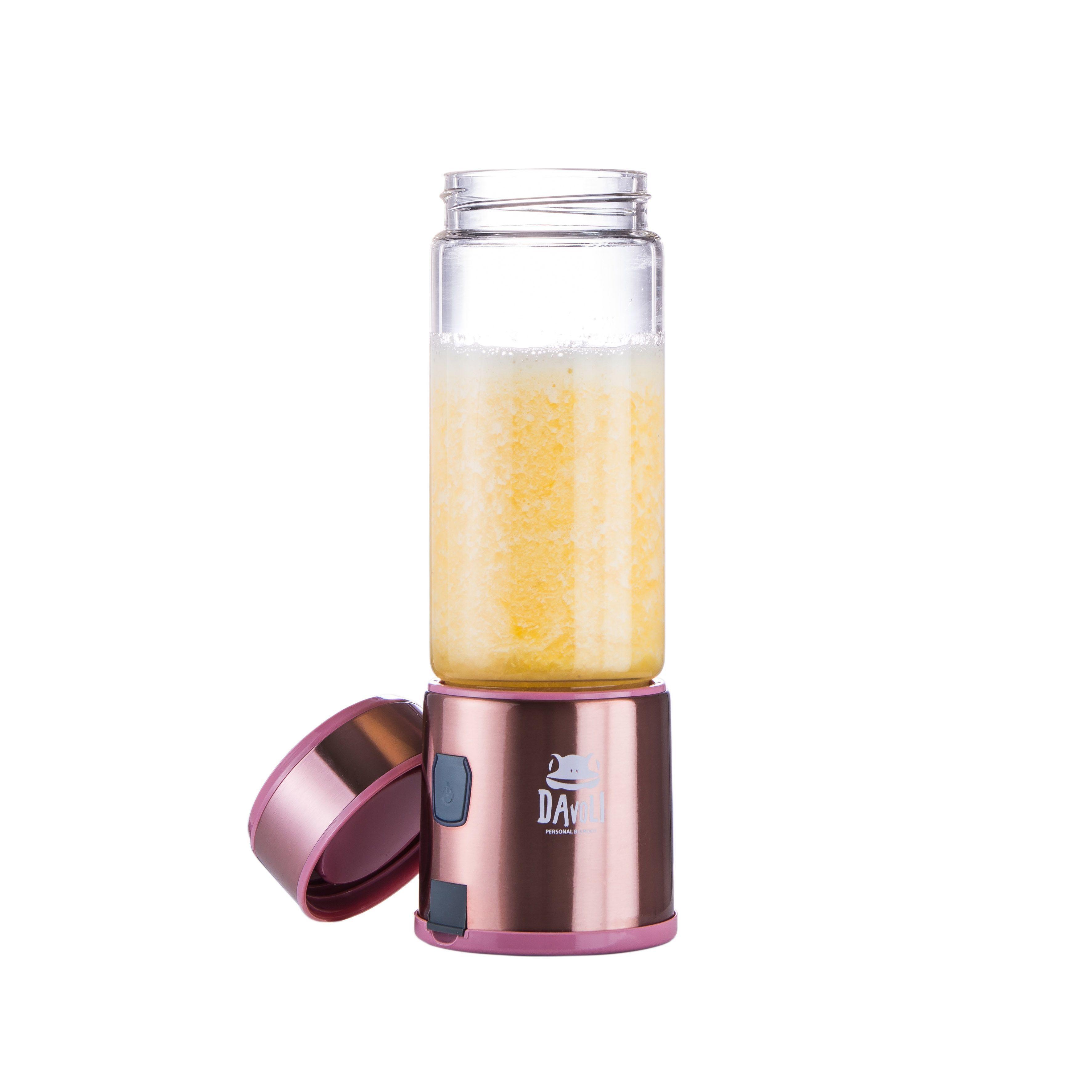 Licuadora Personal Portátil Davoli S-Pow Vaso de Vidrio Rosada-3